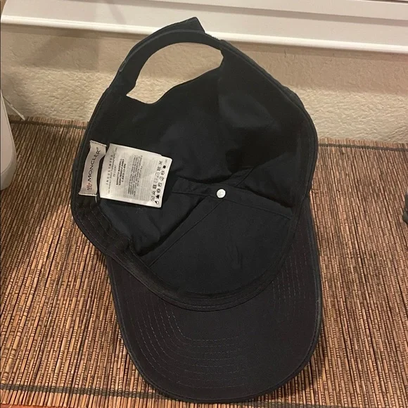 Moncler Black Baseball Cap with White Logo